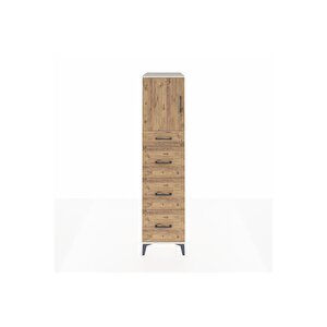 Kronos Dolap Tek Raflı 4 Çekmeceli Tek Kapaklı 44x59x182 Aytaşı-çam