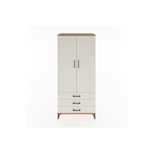Hyperion Dolap 2 Raflı 3 Çekmeceli Tek Askılı 88x44x195 Çam-aytaşı