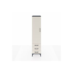 Hyperion Dolap 2 Raflı 3 Çekmeceli Tek Askılı 44x44x195 Antrasit-aytaşı