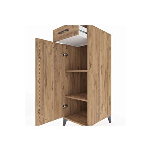 Kronos Dolap 2 Raflı Tek Çekmeceli Tek Kapaklı 44x59x134 Çam-çam