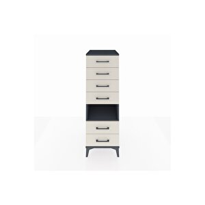 Kronos Dolap Tek Raflı 6 Çekmeceli 44x59x134 Antrasit-aytaşı