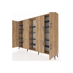 Arges Dolap 14 Raflı 8 Kapaklı 220x30x163 Çam-çam/antrasit