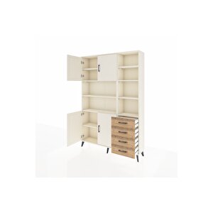 Arges Dolap 9 Raflı 4 Çekmeceli 4 Kapaklı 132x30x195 Aytaşı-aytaşı/çam