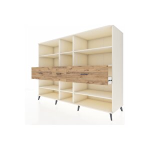 Kronos Dolap 9 Raflı 3 Çekmeceli  220x59x163 Aytaşı-aytaşı/çam