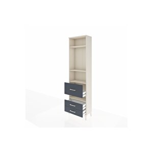 Arges Dolap 4 Raflı 3 Çekmeceli 60x30x221 Aytaşı-antrasit