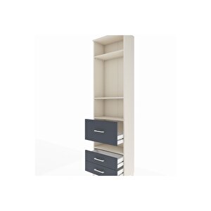 Arges Dolap 4 Raflı 3 Çekmeceli 60x30x221 Aytaşı-antrasit