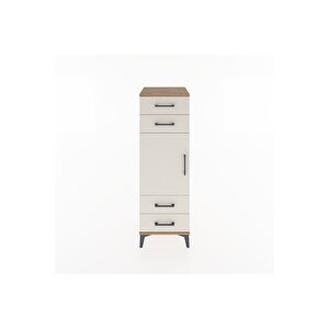 Hyperion Dolap 2 Raflı 4 Çekmeceli Tek Kapaklı 44x44x134 Çam-aytaşı