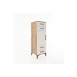 Hyperion Dolap 2 Raflı 4 Çekmeceli Tek Kapaklı 44x44x134 Çam-aytaşı