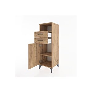 Hyperion Dolap 2 Raflı 2 Çekmeceli Tek Kapaklı 44x44x134 Çam-çam