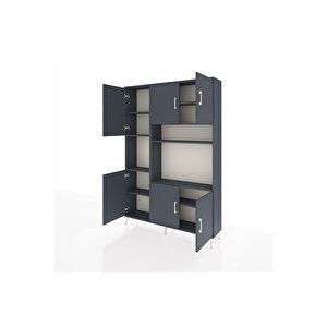 Arges Gardrop 9 Raflı 6 Kapaklı 132x30x195 Antrasit-antrasit