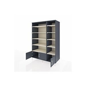 Kronos Dolap 10 Raflı 3 Kapaklı 132x59x195 Antrasit-antrasit/aytaşı