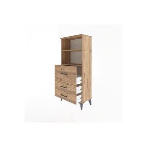 Arges Dolap 2 Raflı 3 Çekmeceli 60x30x134 Çam-çam