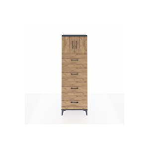 Arges Dolap 2 Raflı 4 Çekmeceli 2 Kapaklı 60x30x182 Antrasit-çam