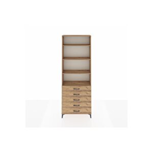 Arges Dolap 4 Raflı 5 Çekmeceli 88x30x243 Çam-çam