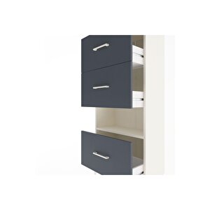 Arges Dolap Tek Raflı 3 Çekmeceli 60x30x134 Aytaşı-antrasit
