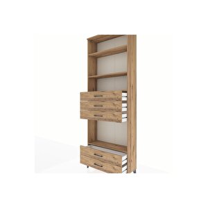 Arges Dolap 4 Raflı 5 Çekmeceli 88x30x243 Çam-çam