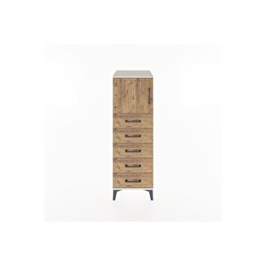 Hyperion Dolap Tek Raflı 5 Çekmeceli Tek Kapaklı 44x44x134 Aytaşı-çam