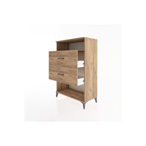 Hyperion Dolap Tek Raflı 2 Çekmeceli 88x44x134 Çam-çam