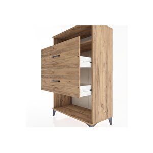 Hyperion Dolap Tek Raflı 2 Çekmeceli 88x44x134 Çam-çam