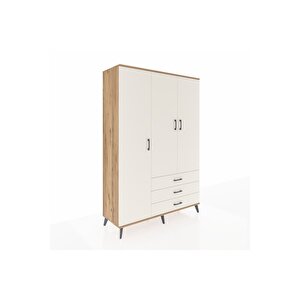 Hyperion Gardrop 6 Raflı 3 Çekmeceli Tek Askılı 132x44x195 Çam-aytaşı