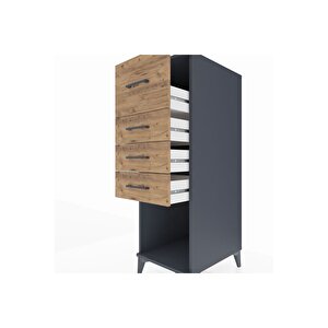 Kronos Dolap 4 Çekmeceli 44x59x134 Antrasit-çam
