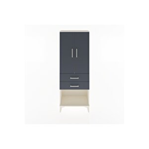 Arges Dolap Tek Raflı 2 Çekmeceli Tek Askılı 60x30x163 Aytaşı-antrasit