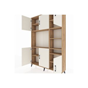 Arges Dolap 10 Raflı 6 Kapaklı 132x30x195 Çam-aytaşı/çam