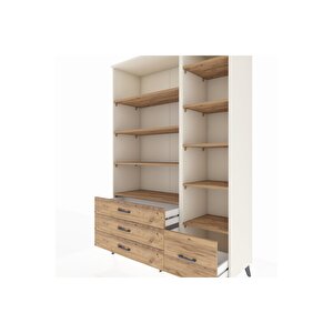 Hyperion Gardrop 9 Raflı 4 Çekmeceli  132x44x195 Aytaşı-çam