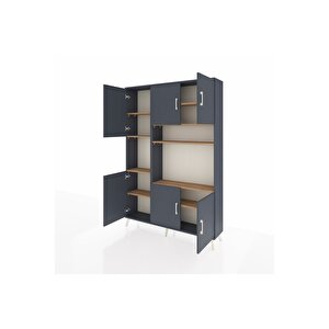 Arges Dolap 9 Raflı 6 Kapaklı 132x30x195 Antrasit-antrasit/çam