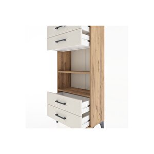 Hyperion Dolap 2 Raflı 4 Çekmeceli 60x44x134 Çam-aytaşı
