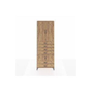 Arges Dolap 4 Raflı 6 Çekmeceli 4 Kapaklı 88x30x243 Çam-çam