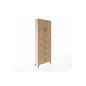 Arges Dolap 3 Raflı 4 Çekmeceli 2 Kapaklı 88x30x243 Aytaşı-çam