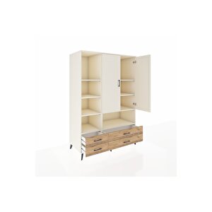 Kronos Dolap 8 Raflı 4 Çekmeceli 2 Kapaklı 132x59x195 Aytaşı-aytaşı/çam