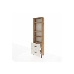 Arges Dolap 4 Raflı 2 Çekmeceli 60x30x221 Çam-aytaşı