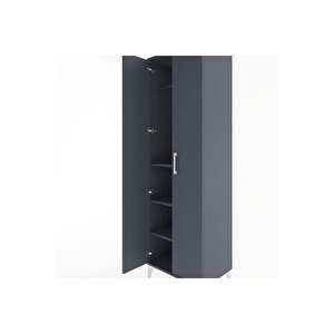 Hyperion Dolap 3 Raflı 2 Kapaklı Tek Askılı 60x44x195 Antrasit-antrasit