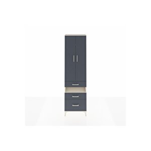 Arges Dolap 4 Raflı 3 Çekmeceli 2 Kapaklı 60x30x221 Aytaşı-antrasit