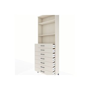 Arges Dolap 3 Raflı 7 Çekmeceli 88x30x243 Aytaşı-aytaşı