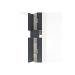 Arges Dolap 4 Raflı Tek Çekmeceli 4 Kapaklı 60x30x243 Aytaşı-antrasit