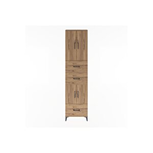 Arges Dolap 5 Raflı 3 Çekmeceli 4 Kapaklı 60x30x243 Çam-çam