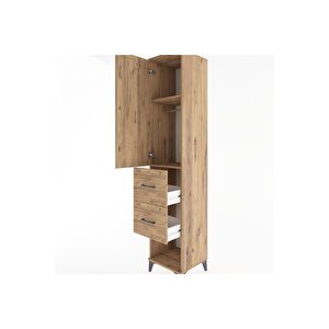 Hyperion Dolap 2 Raflı 2 Çekmeceli Tek Askılı 44x44x221 Çam-çam