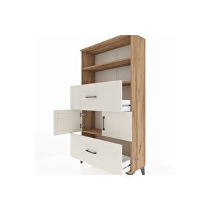 Arges Dolap 3 Raflı 2 Çekmeceli 2 Kapaklı 88x30x163 Çam-aytaşı