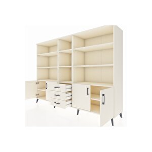 Hyperion Dolap 11 Raflı 3 Çekmeceli 4 Kapaklı 220x44x163 Aytaşı-aytaşı