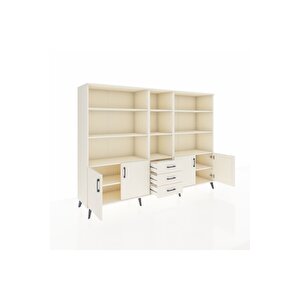 Hyperion Dolap 11 Raflı 3 Çekmeceli 4 Kapaklı 220x44x163 Aytaşı-aytaşı