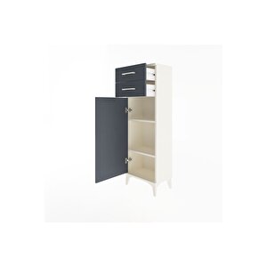 Arges Dolap 2 Raflı 2 Çekmeceli Tek Kapaklı 44x30x134 Aytaşı-antrasit