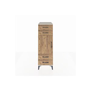 Kronos Dolap 2 Raflı 4 Çekmeceli Tek Kapaklı 44x59x134 Aytaşı-çam