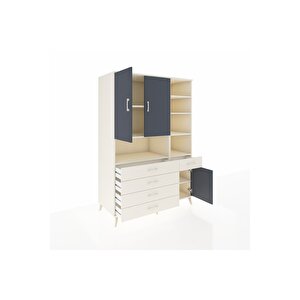 Kronos Dolap 8 Raflı 5 Çekmeceli 3 Kapaklı 132x59x195 Aytaşı-antrasit/aytaşı