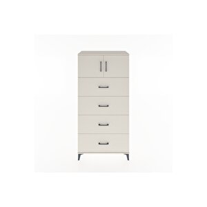 Hyperion Dolap Tek Raflı 4 Çekmeceli 2 Kapaklı 88x44x182 Aytaşı-aytaşı