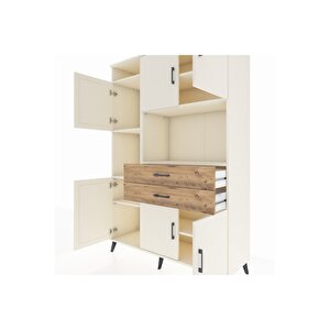 Hyperion Dolap 8 Raflı 2 Çekmeceli 6 Kapaklı 132x44x195 Aytaşı-aytaşı/çam