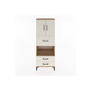 Hyperion Dolap 3 Raflı 3 Çekmeceli 2 Kapaklı 60x44x163 Çam-aytaşı