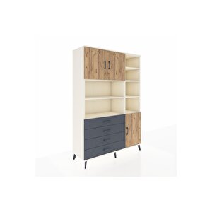 Hyperion Dolap 9 Raflı 4 Çekmeceli 3 Kapaklı 132x44x195 Aytaşı-çam/antrasit